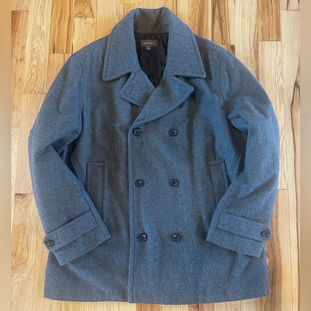 Merona Charcoal Double-Breasted fully lined Pea Coat